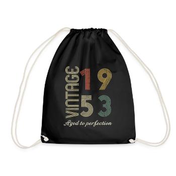 71 Year Anniversary Gift - 1953 - Drawstring Bag - black - Front
