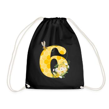 6e anniversaire abeille - Sac de sport léger - noir - Devant