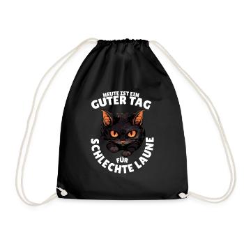 Schlechte Katzen Laune - Turnbeutel - Schwarz - Vorne
