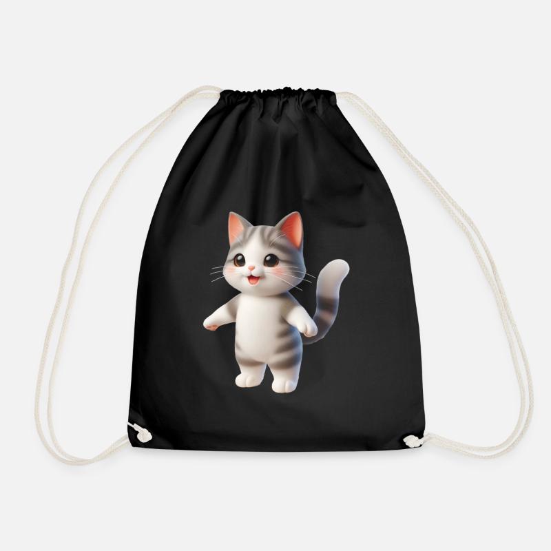 Cat 3 - Drawstring Bag - black