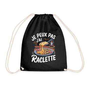 J'peux pas j'ai raclette - Sac de sport léger - noir - Devant