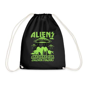 Les extraterrestres sont ici pour les doigts de poulet UFO City - Sac de sport léger - noir - Devant