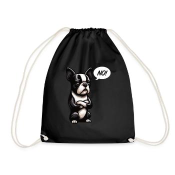 No Boston Terrier Boston Boston terrier owner - Drawstring Bag - black - Front
