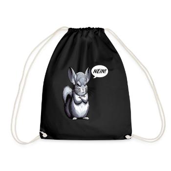 Nein Chinchilla Chinchillas Chinchillabesitzer - Turnbeutel - Schwarz - Vorne