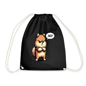 No Pomeranian Dwarf Spitz Dwarf Spitz Holder Spitz - Drawstring Bag - black - Front