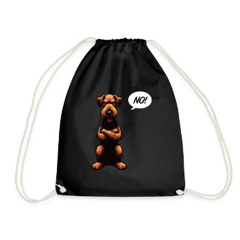 No Airedale Terrier Airedales Airedalebesitzer - Turnbeutel - Schwarz - Vorne