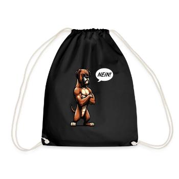 Nein Boxer Boxerhalter Boxerhund Boxerbesitzer - Turnbeutel - Schwarz - Vorne