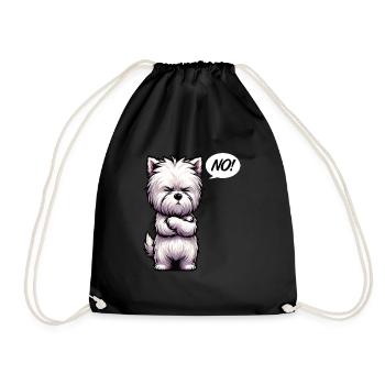 No West highland terrier Westie West highland dog - Drawstring Bag - black - Front