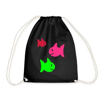 fische - Turnbeutel - Schwarz - Vorne