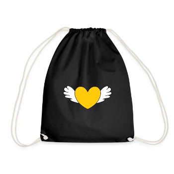 Coeur jaune Saint-Valentin - Sac de sport léger - noir - Devant