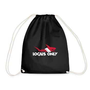 Local uniquement Rouge Blanc Drapeau de plongée Grand requin blanc - Sac de sport léger - noir - Devant