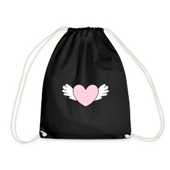 pink heart heart pink red heart pink heart pattern - Drawstring Bag - black - Front