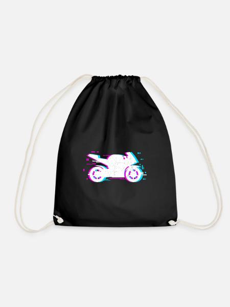 motorbike Design for a motorbike fan - Drawstring Bag - black
