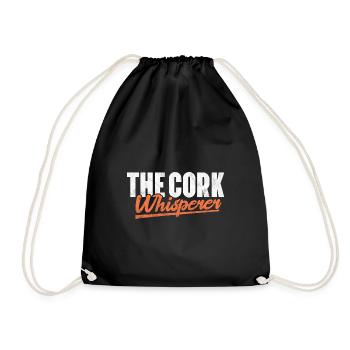 Cork Wine – Wine Lover Cork Collector Wine - Drawstring Bag - black - Front