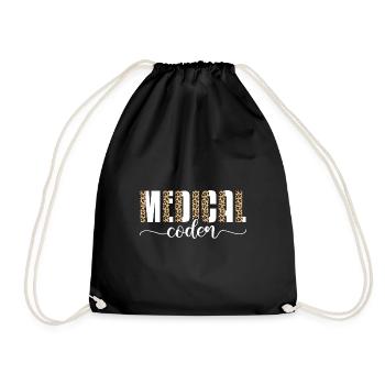 medical coder Design for a medical coder - Drawstring Bag - black - Front