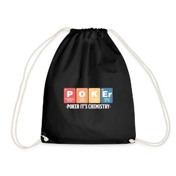 Period Table Of Elements Chemistry Playing Poker - Drawstring Bag - black - Front