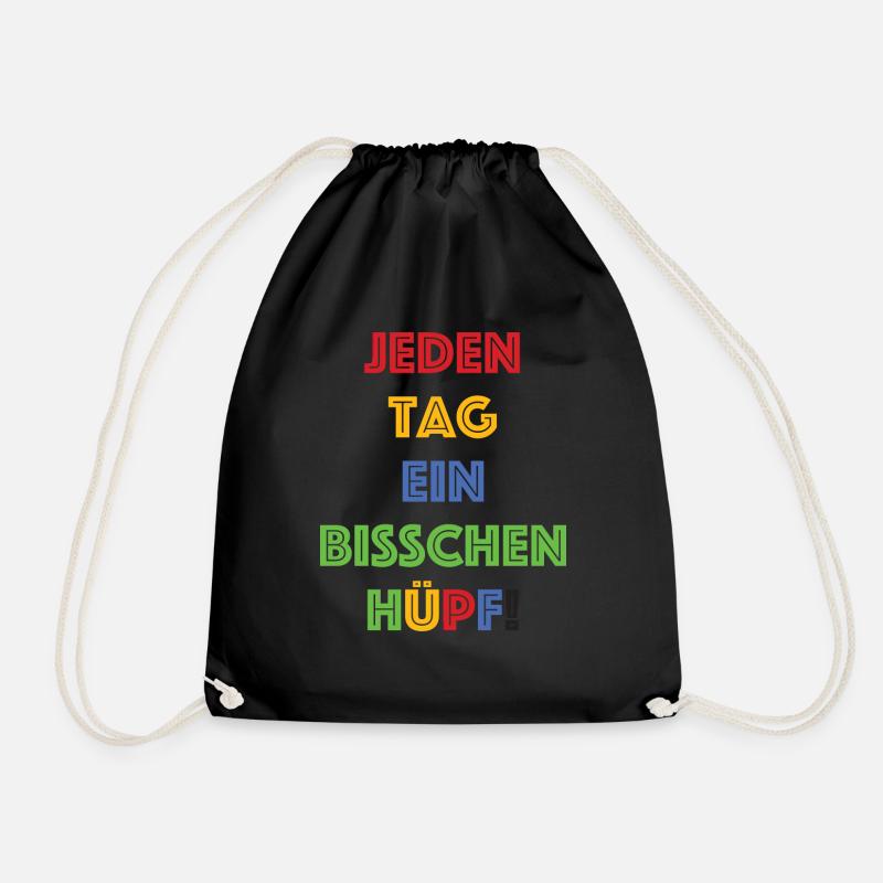 Jeden Tag ein bisschen Huepf - Turnbeutel - Schwarz