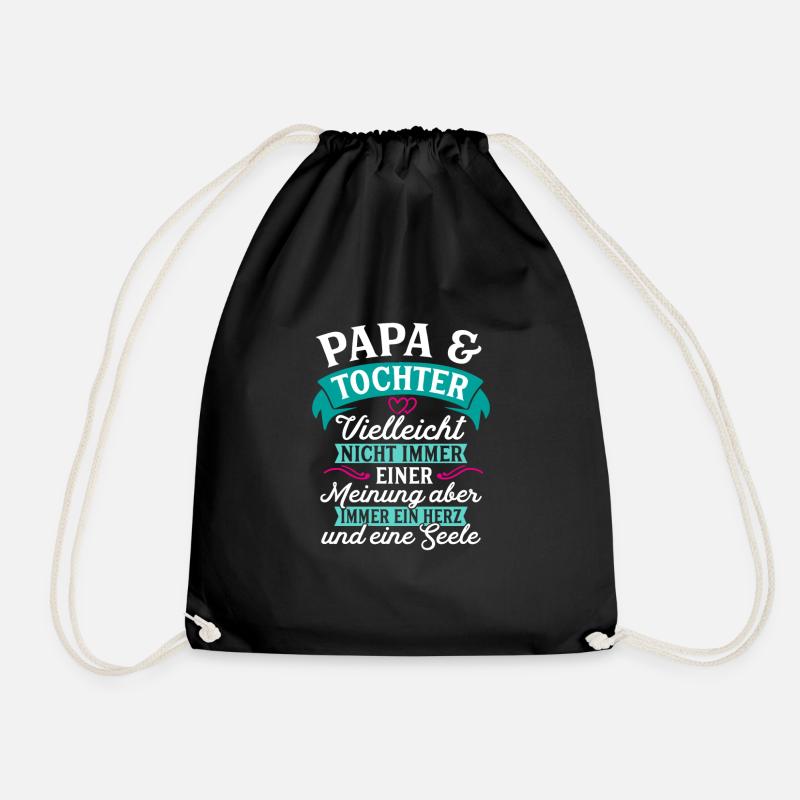 Papa Tochter Seele Geschenk Geburtstag - Turnbeutel - Schwarz