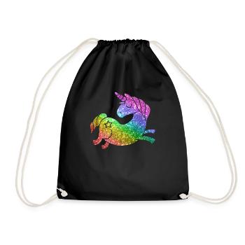Paillettes arc-en-ciel de la Licorne - Sac de sport léger - noir - Devant