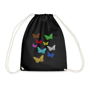 Butterflies Schmetterlinge - Turnbeutel - Schwarz - Vorne