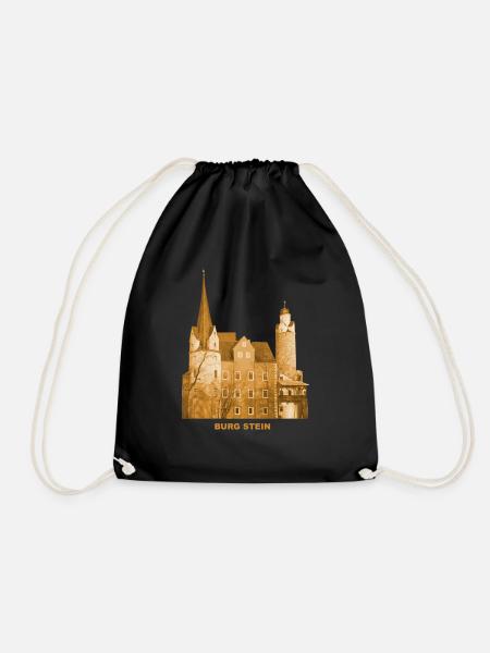 Hartenstein Burg Stein Zwickau Saxony Erzgebirge - Drawstring Bag - black