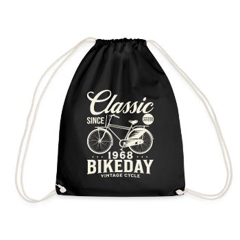 Cycling fan 1968 55 years Birthday Cyclist - Drawstring Bag - black - Front
