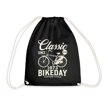 Cycling fan 1973 50 years Cycling Anniversary - Drawstring Bag - black - Front