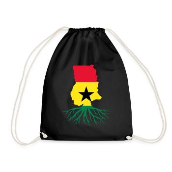Ghana Afrikanische Länder Afrika Ghana - Turnbeutel - Schwarz - Vorne