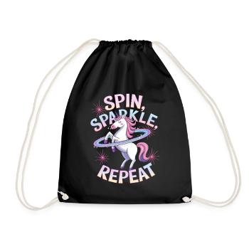 Tanzreifen Einhorn Tänzer Reifen - Turnbeutel - Schwarz - Vorne