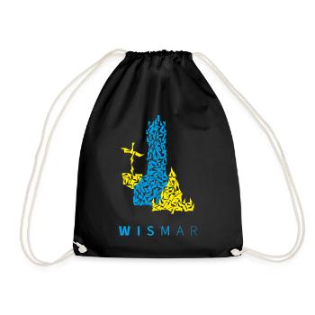 Wismar triangle Illustration blue yellow - Drawstring Bag - black - Front