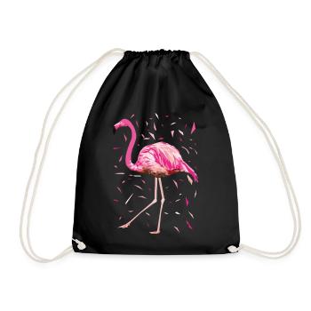 Oiseau de poly plumes Flamingo été rose rose - Sac de sport léger - noir - Devant