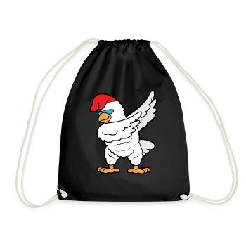 Dabbing Dab Dancing Cock Chicken Gockel - Drawstring Bag - black - Front