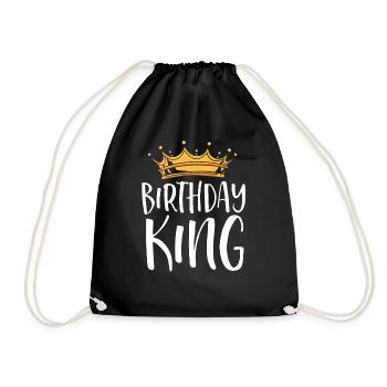 Birthday King Crown T-Shirt - Drawstring Bag - black - Front