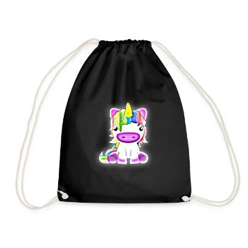 Licorne lumineuse licorne idée cadeau enfant - Sac de sport léger - noir - Devant