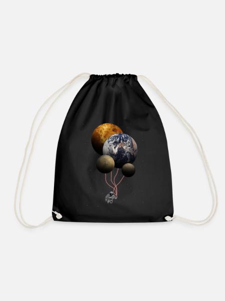 Space Balloons Astronaut Planeten Ballons Geschenk - Turnbeutel - Schwarz