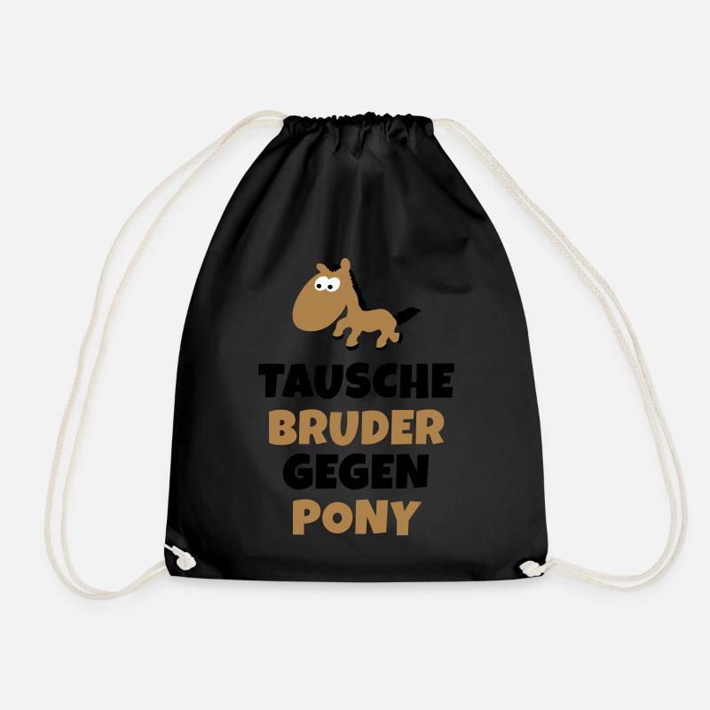 Tausche Bruder gegen Pony - Turnbeutel - Schwarz
