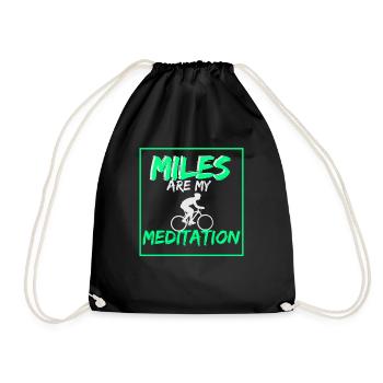 Bicycle cycling bike road bike cycling gift - Drawstring Bag - black - Front