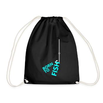 pêche, pêcheur, pêche, pêcheur, poisson, canne à pêche - Sac de sport léger - noir - Devant
