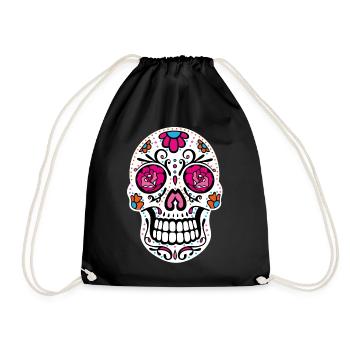 Jour de crâne en sucre du crâne mort - Sac de sport léger - noir - Devant