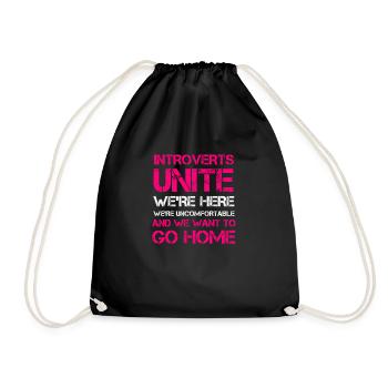 Introverted group public character - Drawstring Bag - black - Front