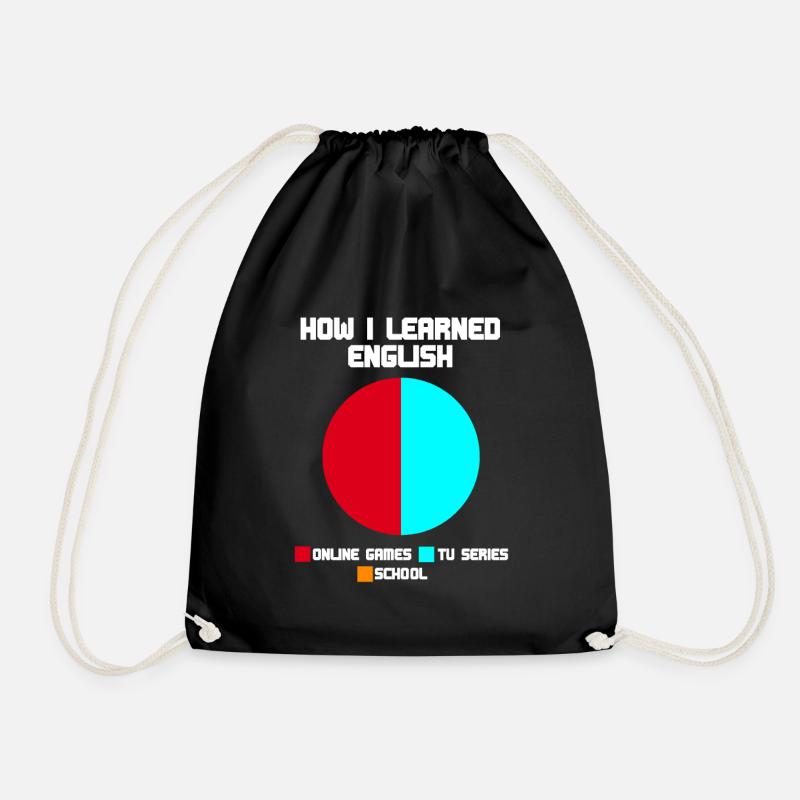 English Foreign Language Series Games Online Anime - Drawstring Bag - black
