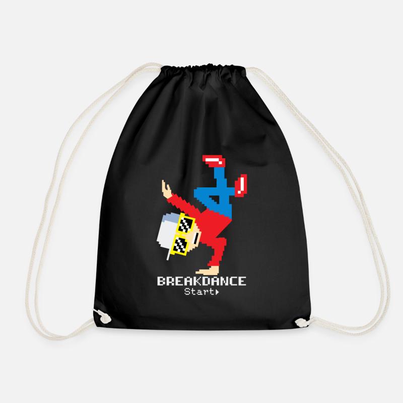 Pixel Breakdance B-Boy | Hip Hop rétro 8-bit - Sac de sport léger - noir