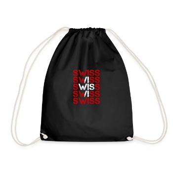 Switzerland Swiss German Swiss gift idea alps - Drawstring Bag - black - Front