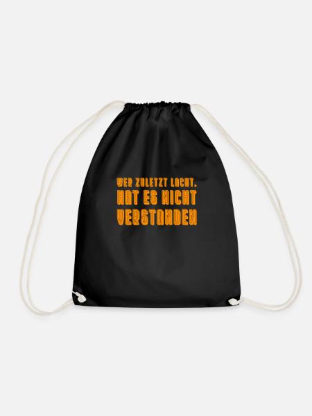 lustige sprüche, witz, humor, spruch, lustig - Turnbeutel - Schwarz