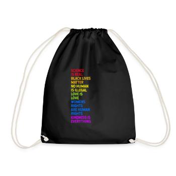 lgbtq, lgbt, gay pride, schwul, regenbogen, pride - Turnbeutel - Schwarz - Vorne