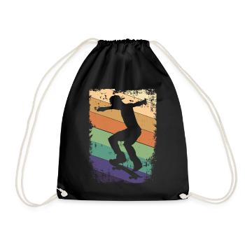 Skater Skateboard - Drawstring Bag - black - Front