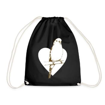 Pinson doux sur cœur - Sac de sport léger - noir - Devant