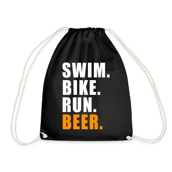 SWIM BIKE RUN BEER TRIATHLON CADEAU TRIATHLON - Sac de sport léger - noir - Devant