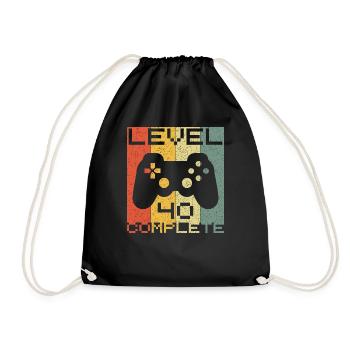 Level 40 complete - Drawstring Bag - black - Front