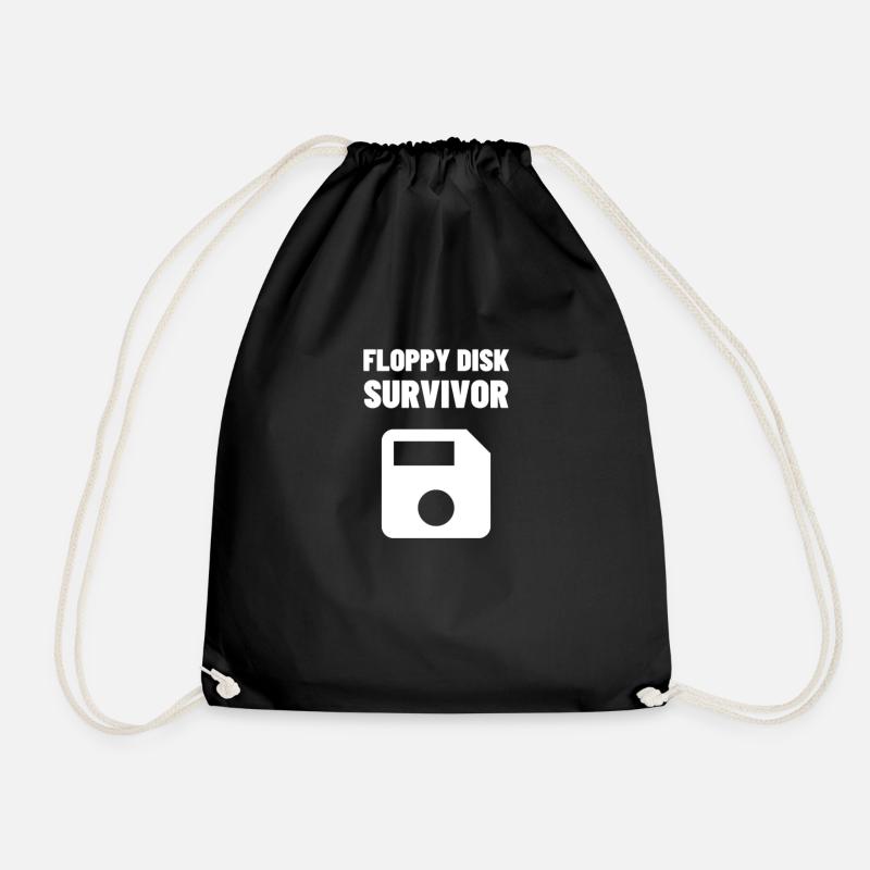 diskette - Drawstring Bag - black